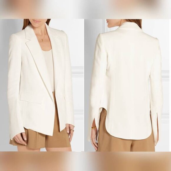 Chloe "Milk" Iconic Crepe Bell-Sleeve Open-Front Blazer - Picture 1 of 11